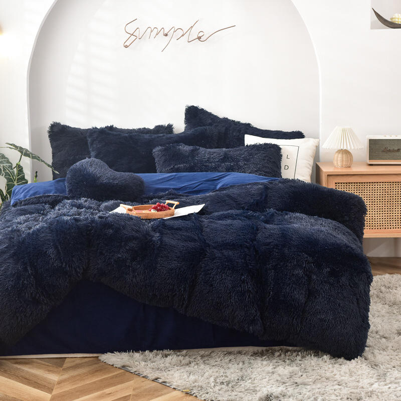 Luxury Velvet Plush Shaggy Ultra Soft Crystal Velvet Duvet Cover fluffy bed sets Fluffy comforter bedding set supplier