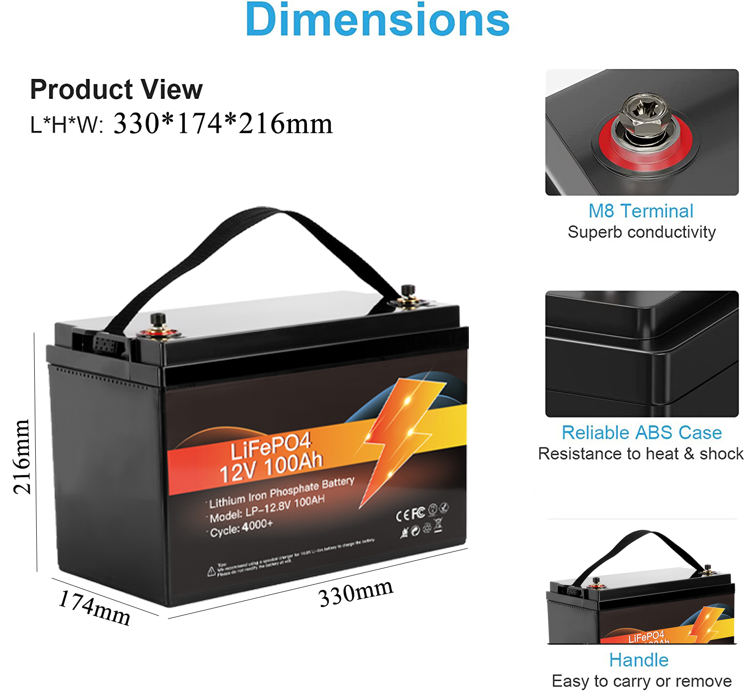 Avepower LiFePO4 Solar Energy Battery 12.8V 100Ah Lifepo4 Batteries 12V Lithium ion Battery Pack manufacture