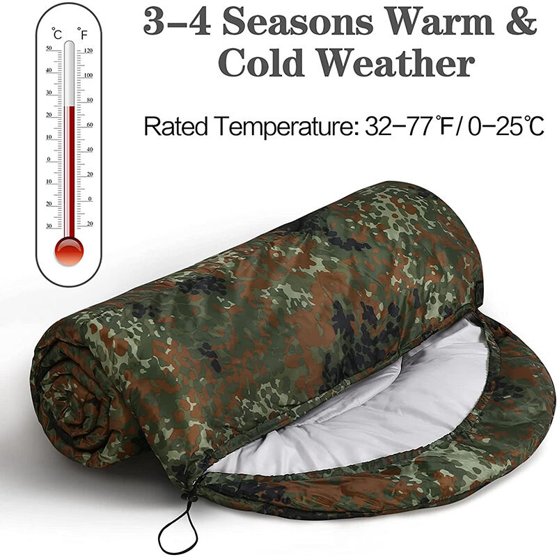 Camping 3-4 Seasons Warm & Cold Waterproof Lightweight camouflage outdoor sleeping bag factory