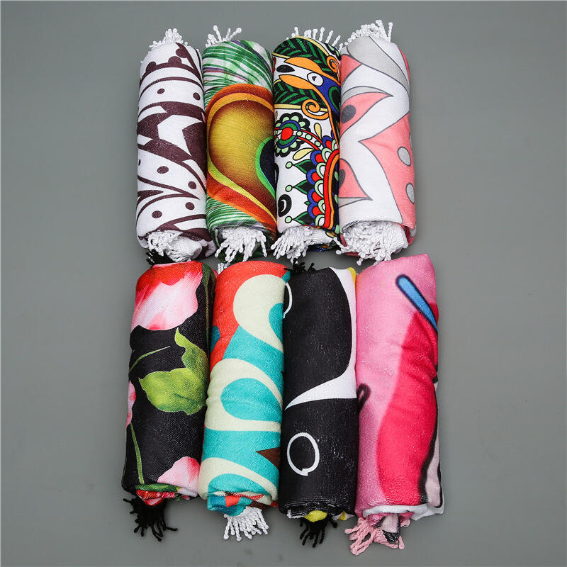 High Quality Printing Absorb water Quick-Dry Microfiber Shower Beach Towel factory