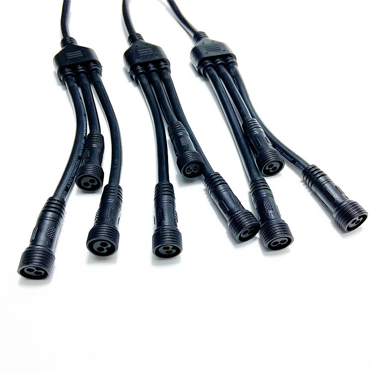 IP67 IP68 M8 M12 M15 Male Female Plug Aviation Y Type Branch 1 to 3 Way Splitter Connector Cable details