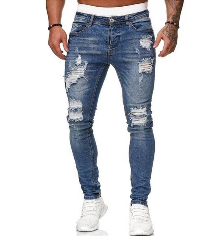 Hip Hop Streetwear Skinny Ripped Trousers details
