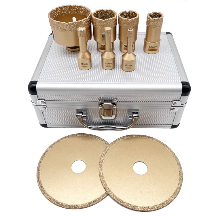 GuHua European Quality Porcelain Cutting Disc Hole Saw Set Diamond Crown Tile Marble Glass Core Drill Bit factory