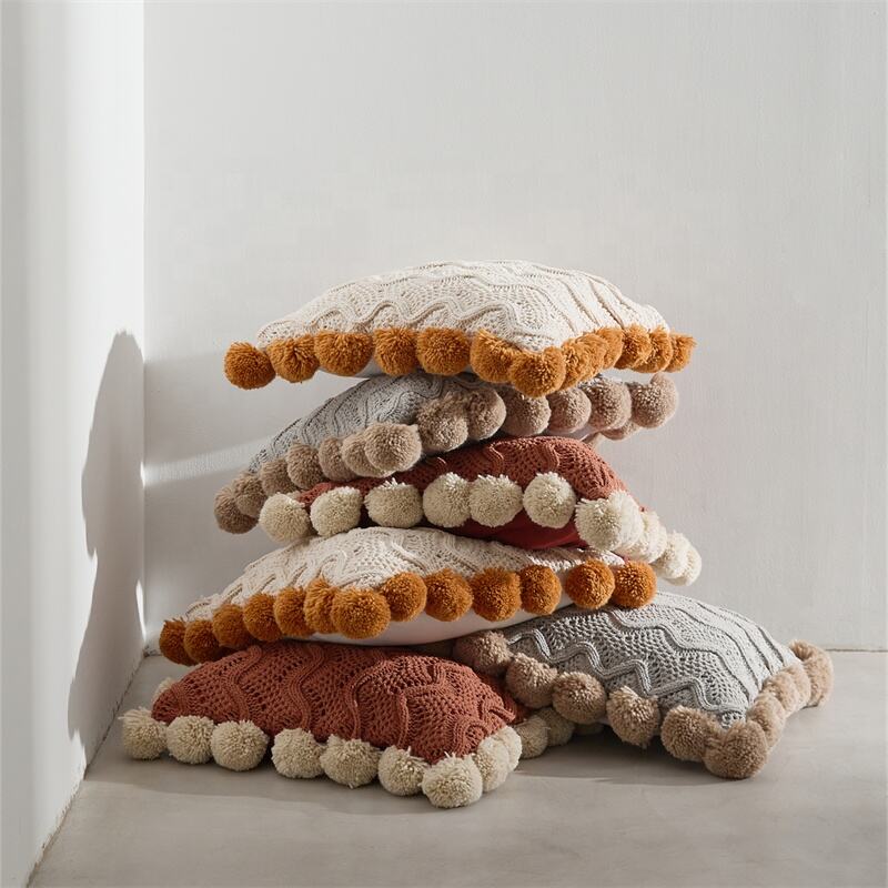 Sofa Modern Chunky Knit Autumn Christmas Throw Pillow Cushion Cover  18 x 18 for Home Decor FTS manufacture