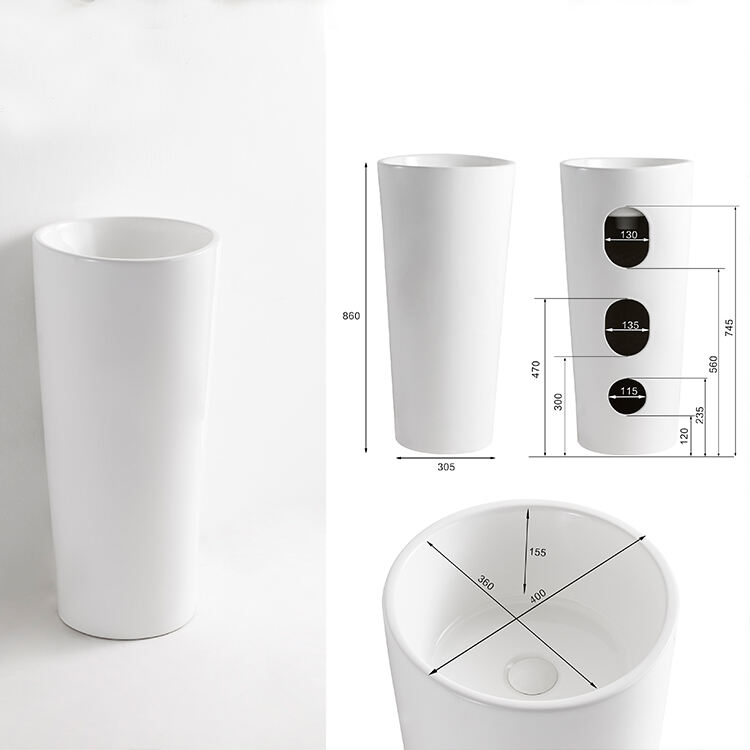 ceramic sanitary ware customization pattern made in China handmade one piece big freestanding basin factory