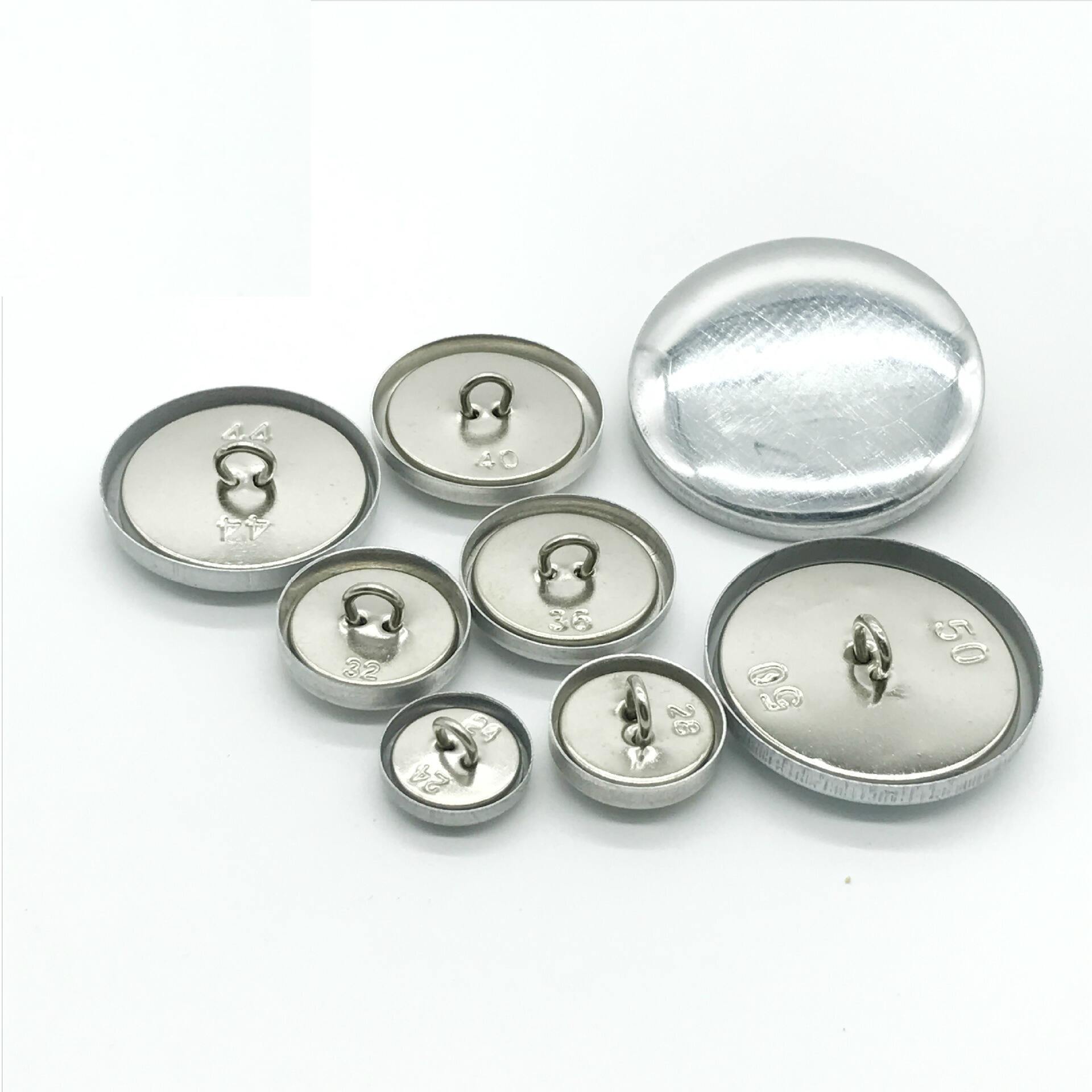 Multi size sewing round aluminum cap cover button