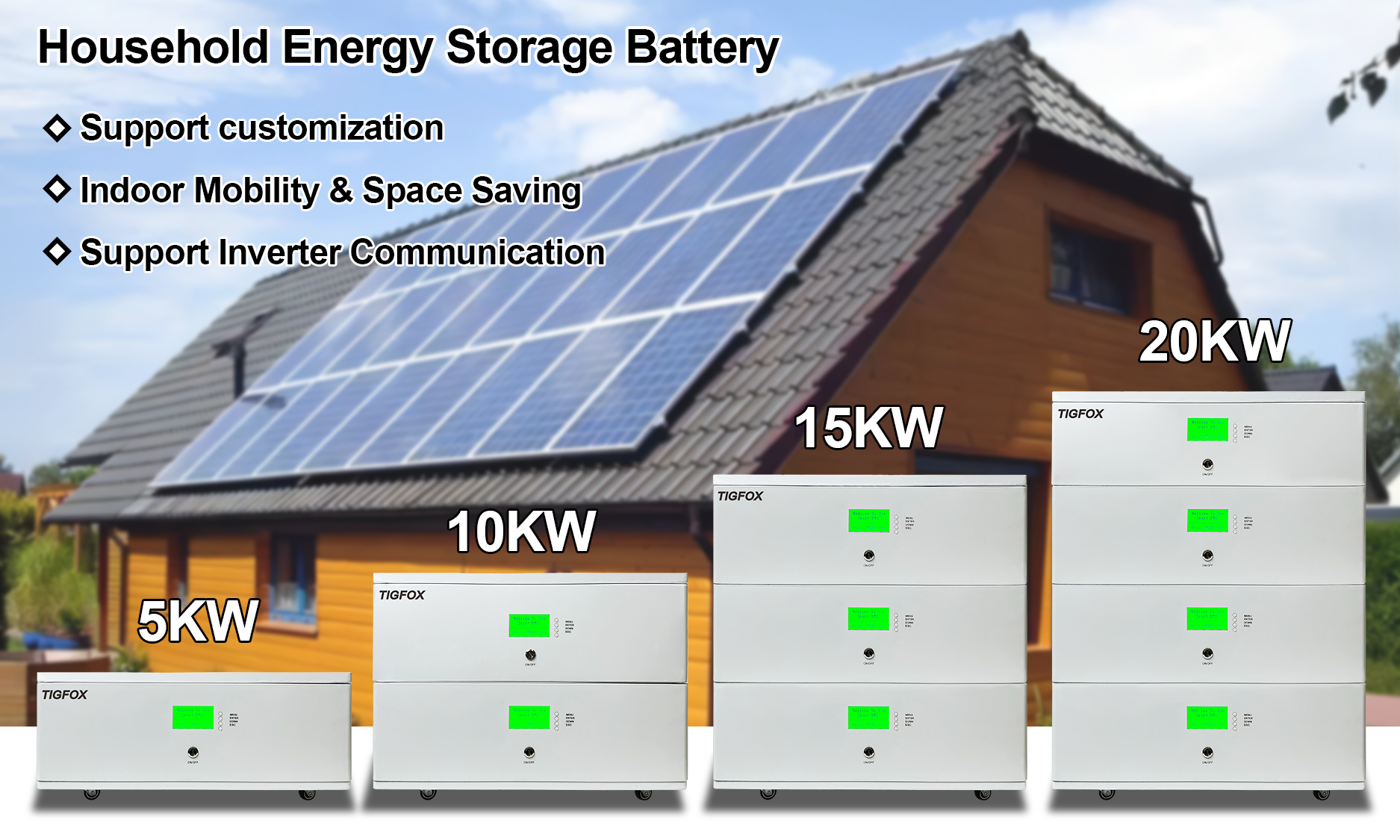 TIGFOX Rechargeable LiFepo4 Battery Home Storage Power Station 51.2v 48v 5kwh 10kwh 20kwh 30kwh 40kwh Energy Storage Battery supplier