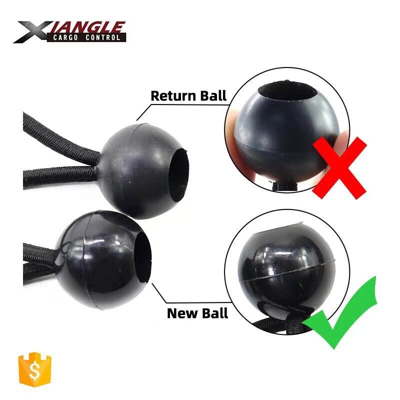 8 inch 5mm diameter latex Elastic ball bungee cords for tents tarps manufacture