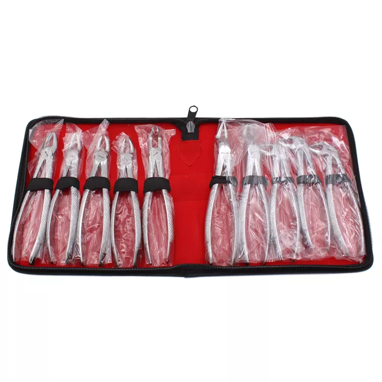 High quality dental adult extraction forceps stainless steel 10 pieces full set supplier