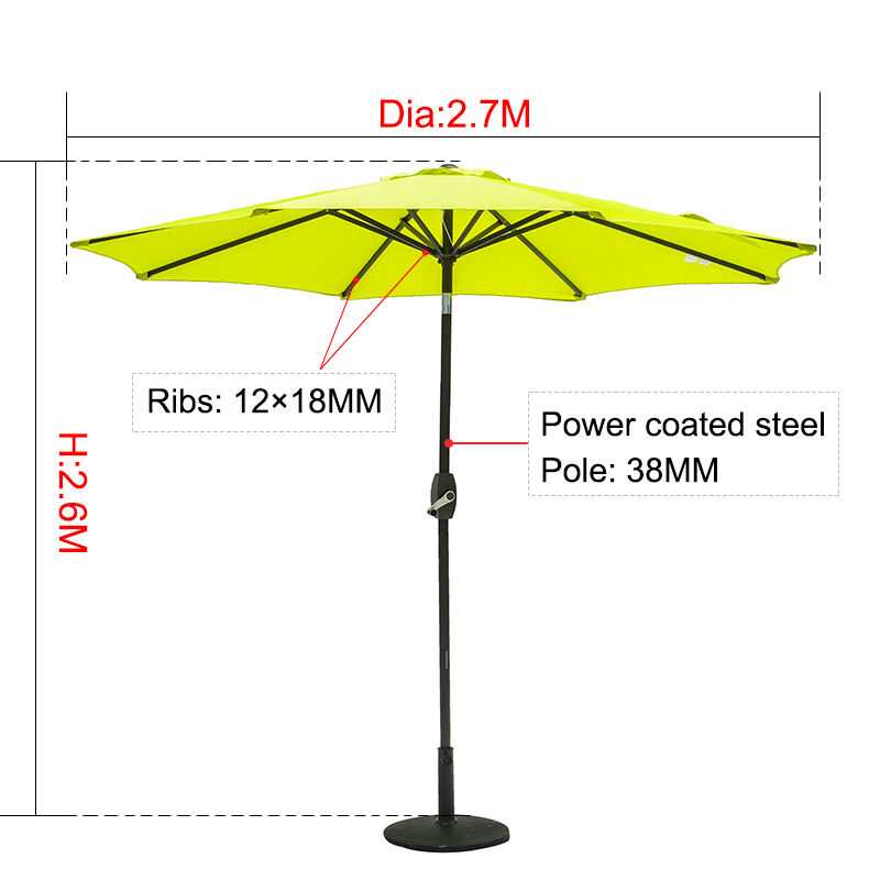 New Releases 9FT Outdoor Leisure Sun Garden Umbrella Patio Automatic Parasol Stock High Wind Resistant factory