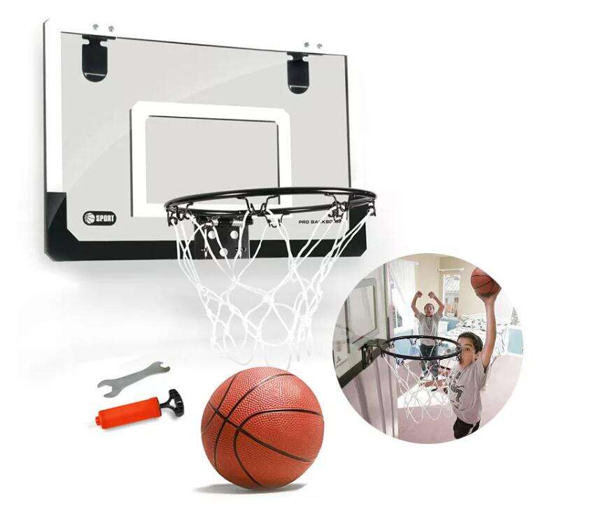 カスタムロゴ壁掛け式屋内子供用バスケットボール練習用おもちゃ、リング付き折りたたみ式バスケットボールフープボードの詳細