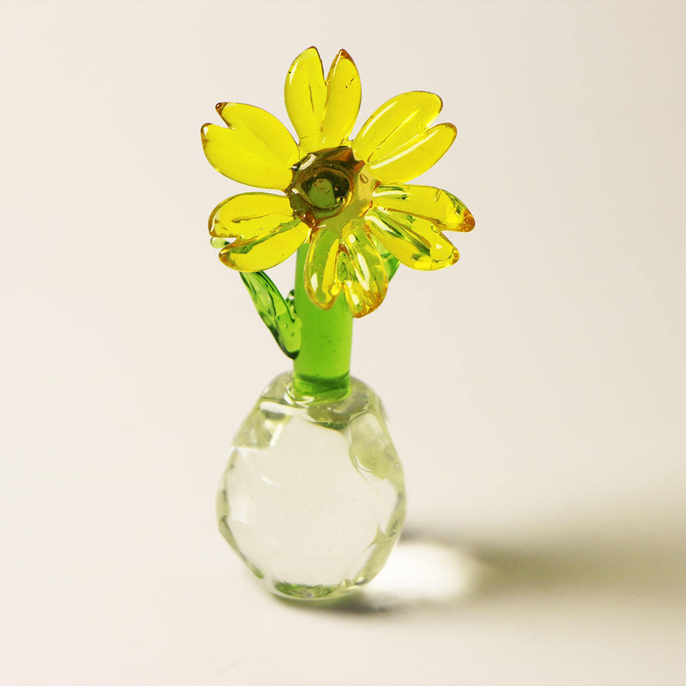 Handmade Artisan Crafts  Glass Flowers Home sunflower Glass Flowers Bonsai Decorative Ornaments supplier