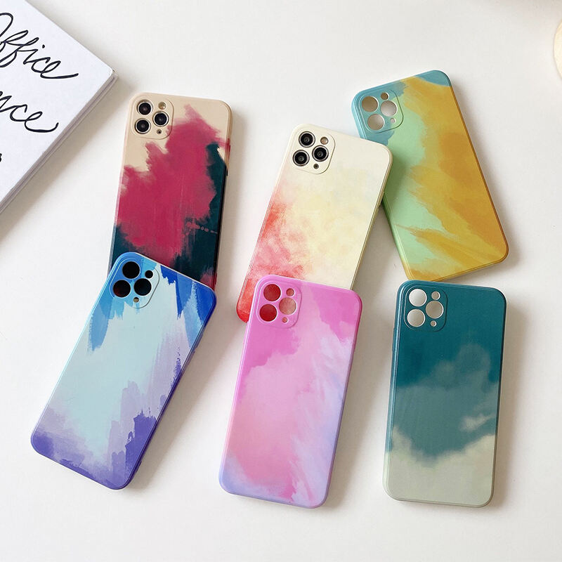 Mobile Cell Phone Back Cover Case Protective Watercolor Painting Phone Case for iPhone 13 12 Pro Max 12 Mini 11 Pro XS Max XR X manufacture