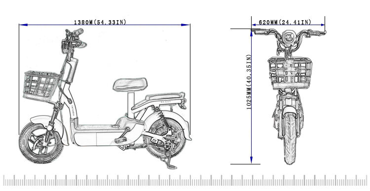 350W Lead acid battery E-scooter details
