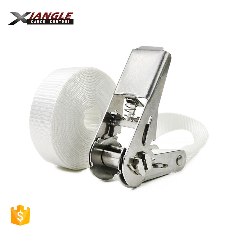 1 inch 800kgs High Robust 304/316 Stainless Steel Ratchet Buckle Cargo Load Securing Ratchet Lashing strap details