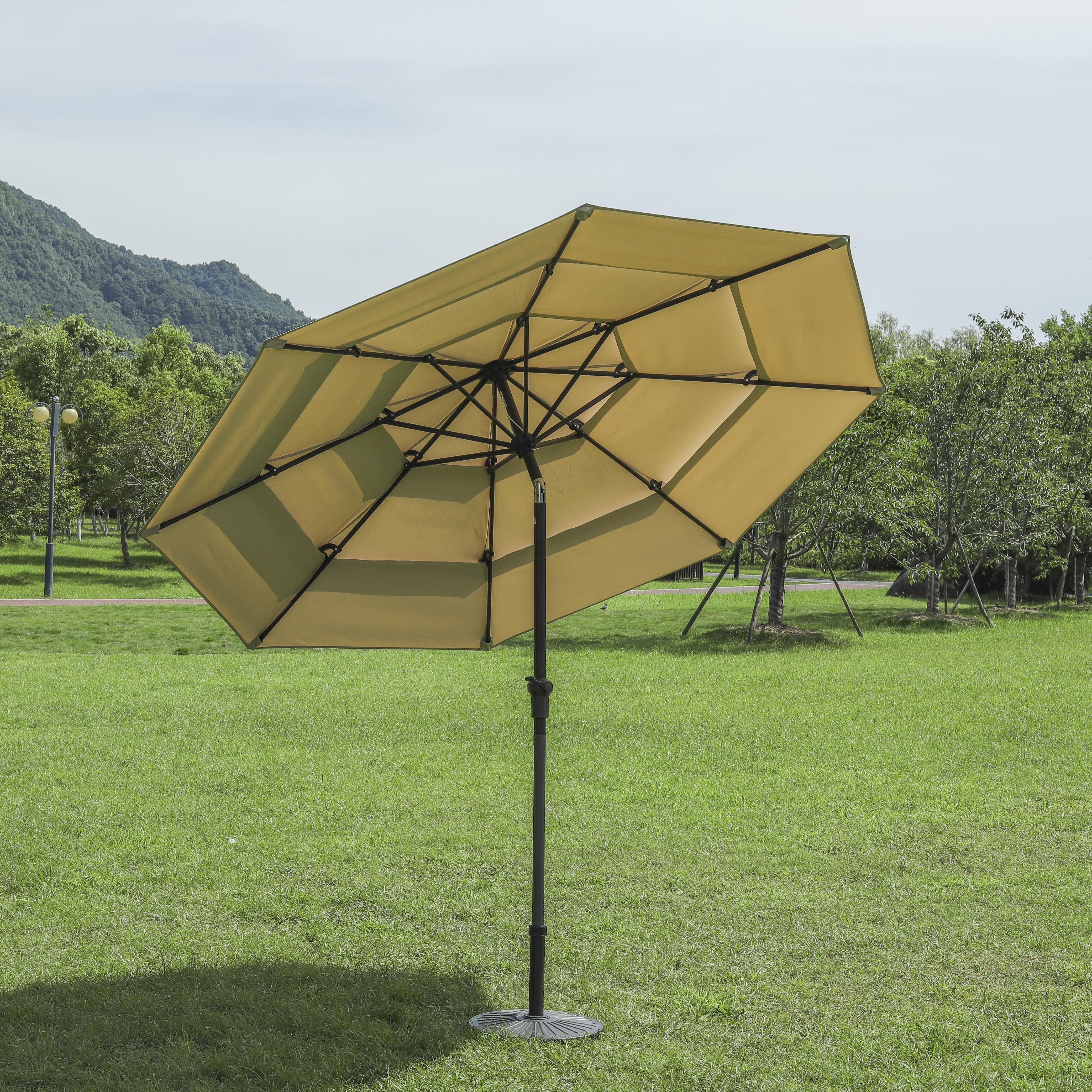 Commercial High End Twist-tilt Light Luxury Garden Umbrella Three Layer Pagoda Parasol New Deign Garden Shading factory