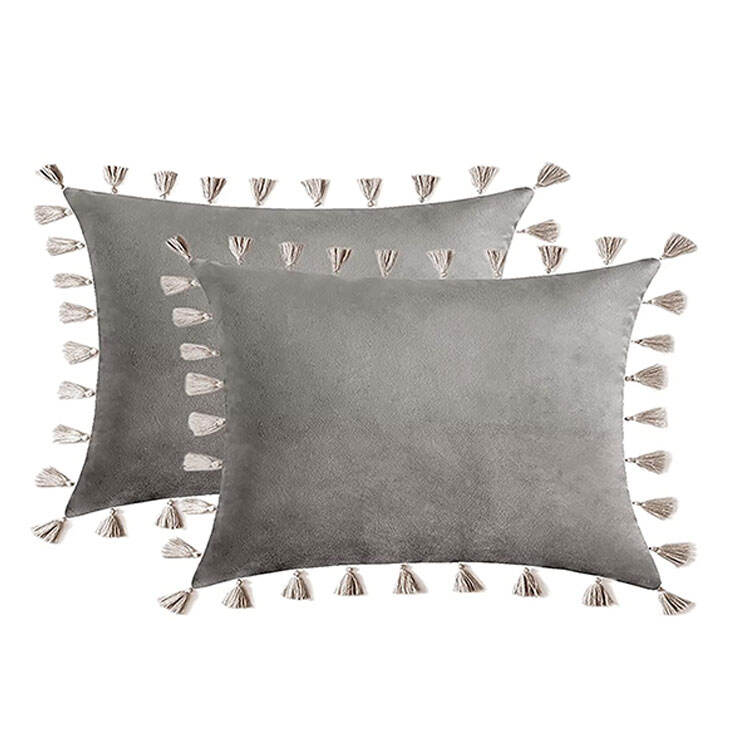 Custom Throw Pillow Cover Home Decoration Pom Pom Cushion Cover velvet pillowcase details