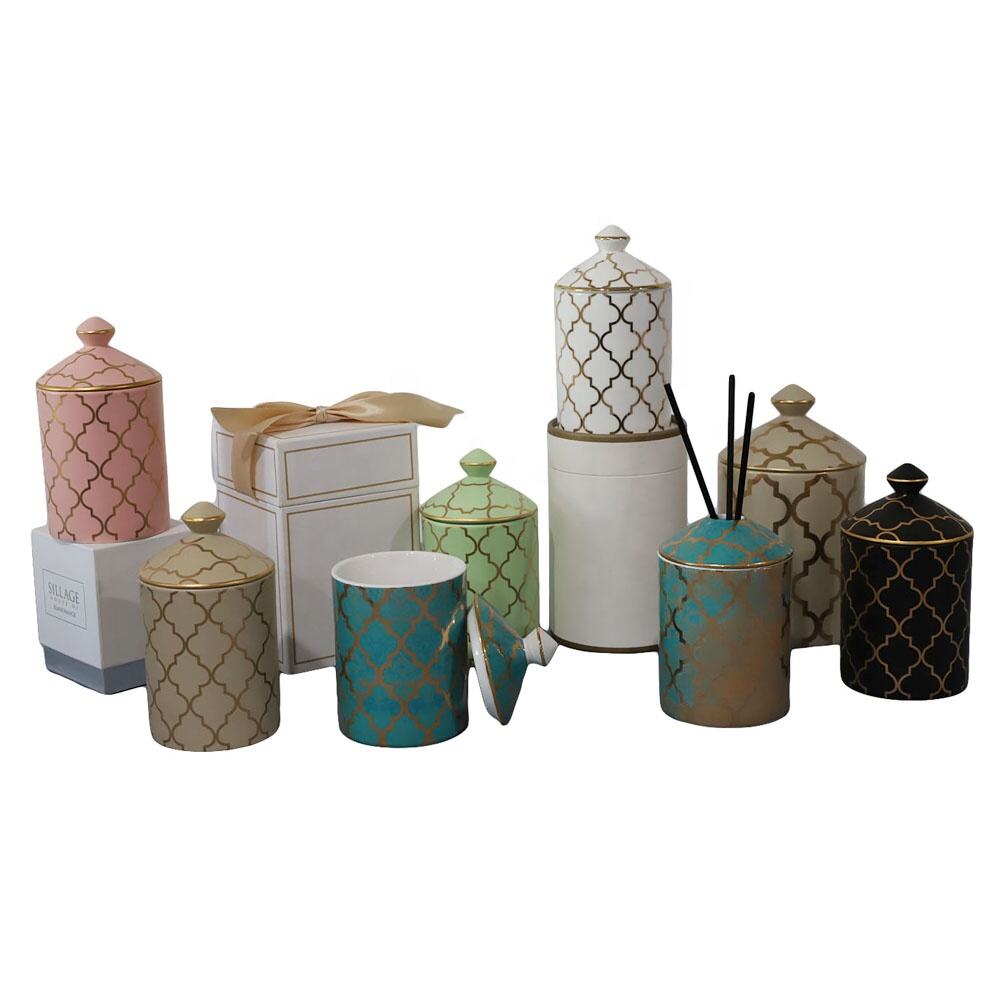 Wholesale Custom Ceramic Candle Vessels Porcelain Candle Jars with Lids Cheap in Bulk supplier