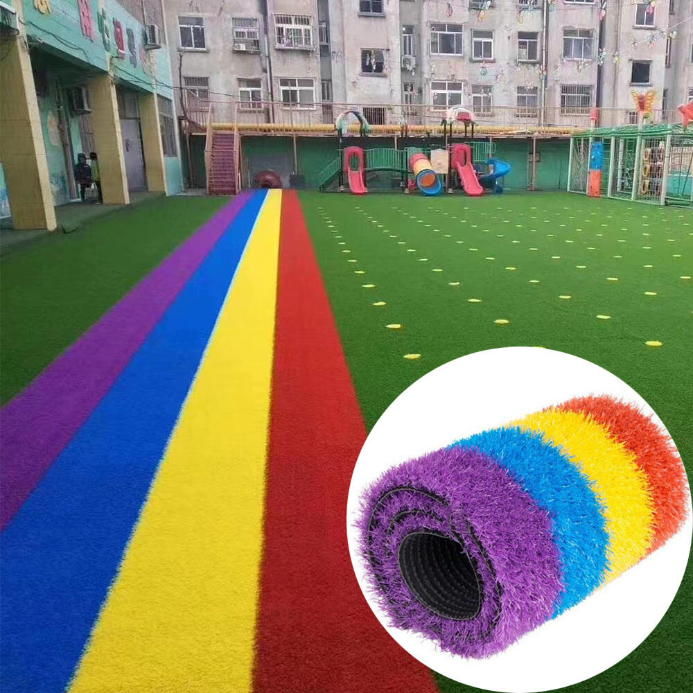 Beautiful Colors Grass Carpet Artificial Outdoor PP + PE Material Green Grass Wall Decor Artificial Lawn details