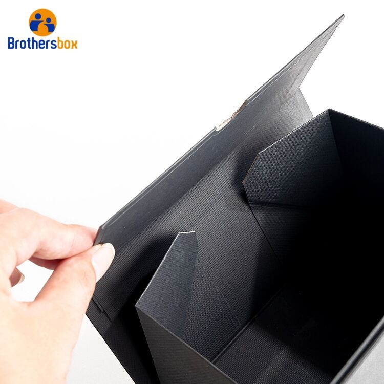 Black Foldable Packaging Box / Flat Collapsible Cardboard Box supplier