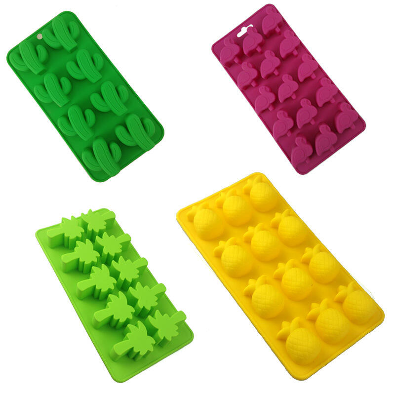 Silicone Ice Tray Pineapple Coconut Tree Flamingo Cactus Silicone Ice Cube Chocolate Mold DIY Baking Mold factory