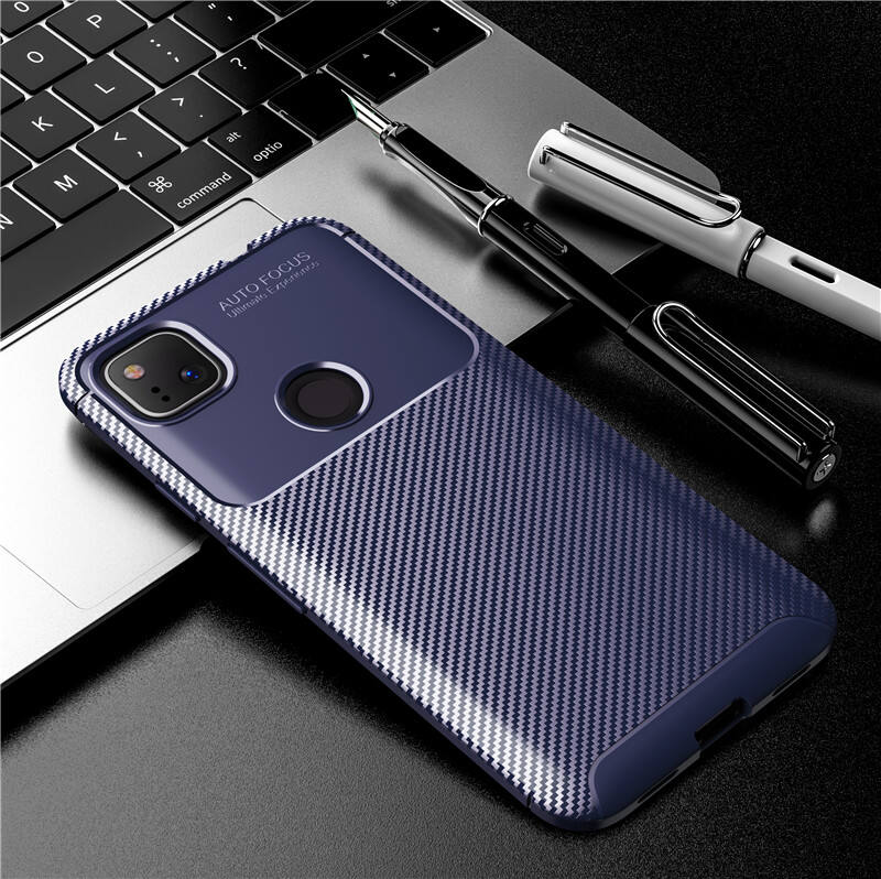 Laudtec Black Pearly-lustre Shell Carbon fiber Soft TPU Mobile Phone Case For google Pixel 4XL 4A 4 3XL 3A 3 details