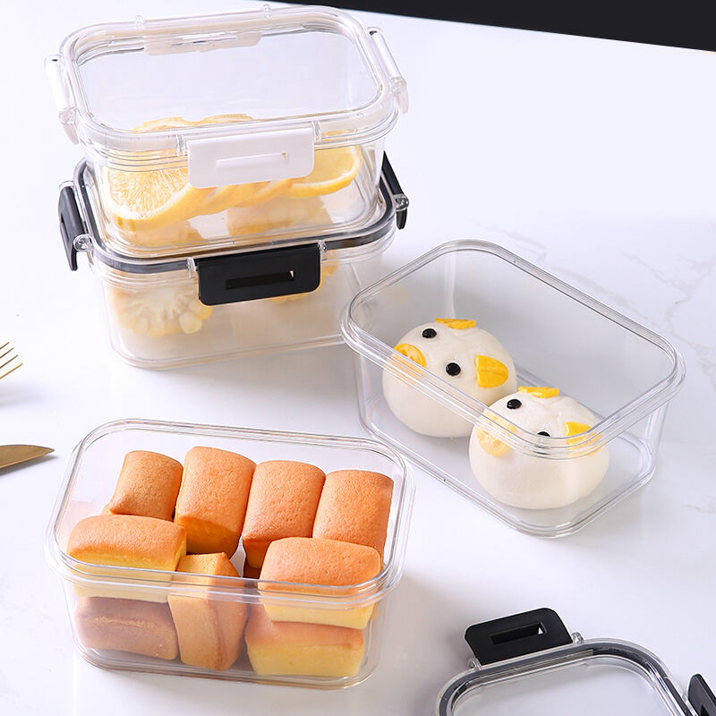 PET Multifunctional sealing plastic crisper refrigerator preservation bowl Microwave heating lunch box Imbakan ng pagkain