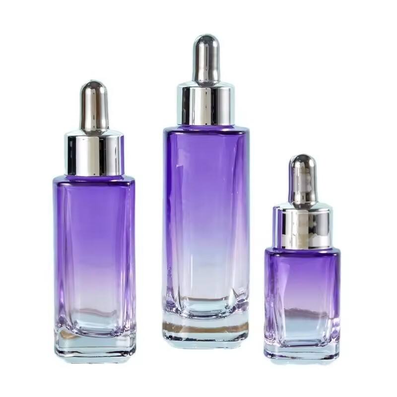 Custom 15ml30ml50ml glass bottle Serum glass Dropper Bottle skincare cosmetic Square dropper glass packaging supplier