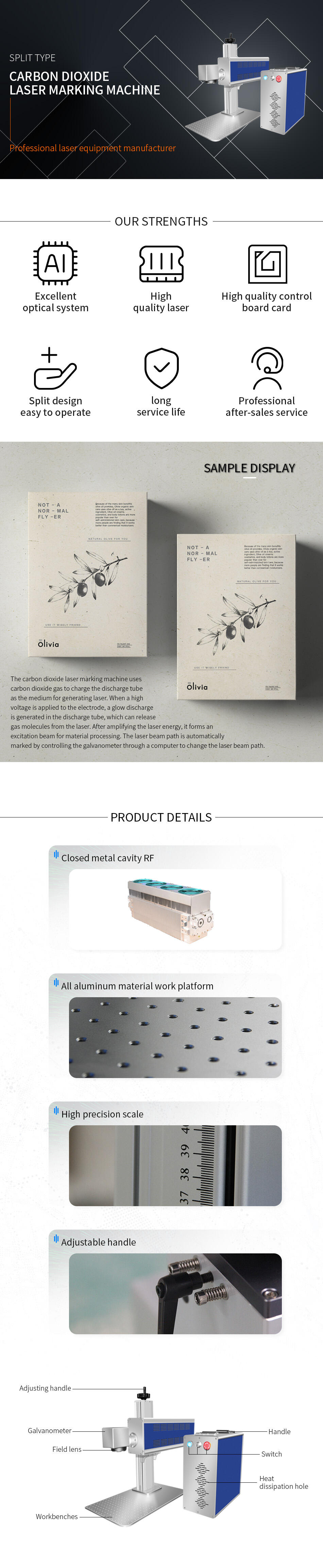 Small CO2 split type laser marking machine manufacture