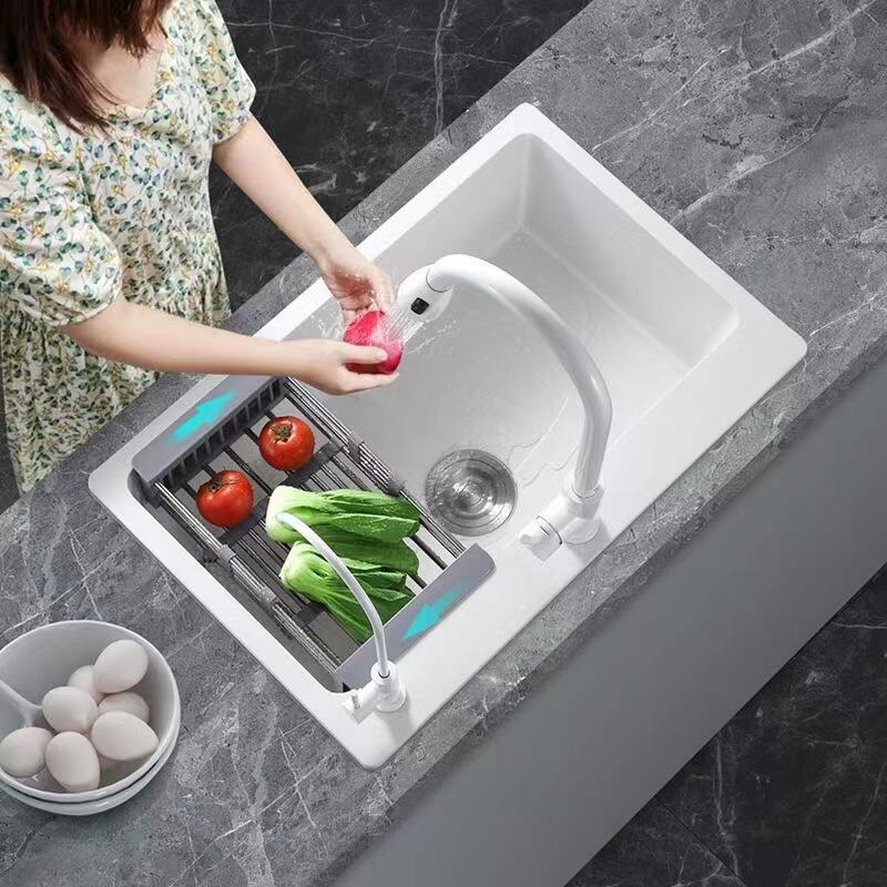 White Modern Sink Stainless Steel  2 hole Kitchen  Small Big Single Bowl Kitchen Basin Fregadero de cocina supplier