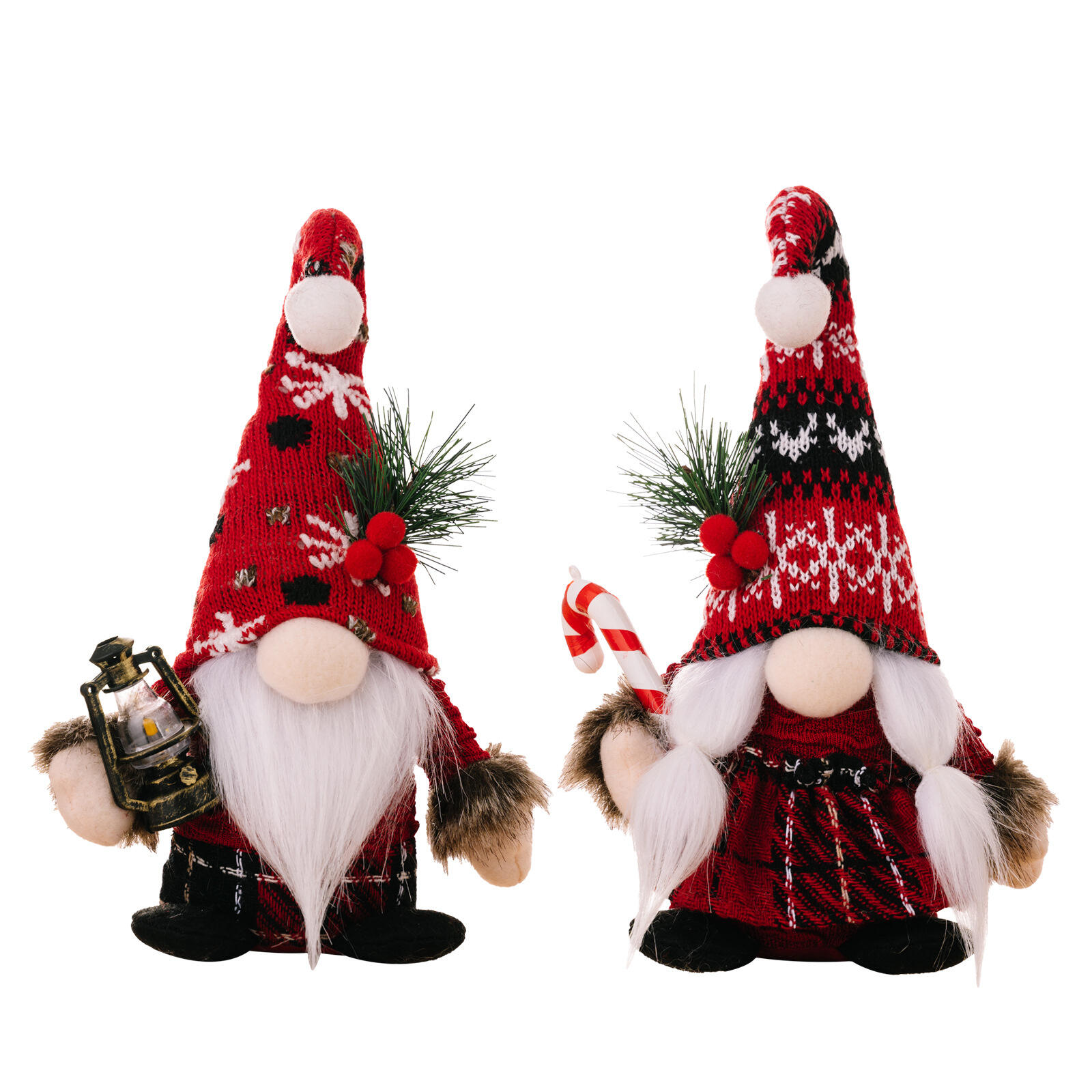 Gnome Christmas Plush Gnomes Gonk With Candy Canes & Kerosene Lamps manufacture
