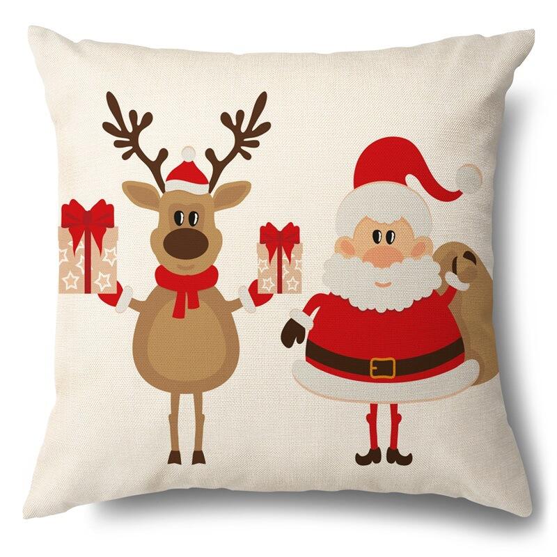 Home decor Square Christmas throw pillow digital printed cotton linen cushion cover Christmas pillow covers