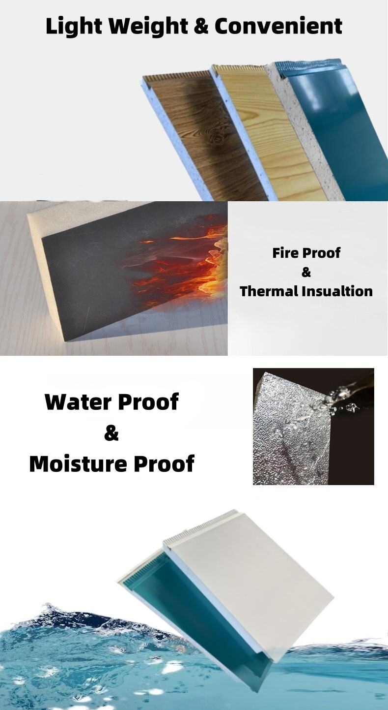 4 Hours Fireproof Low Cost sandwich wall panels insulation sandwich panel brick wall panels for exterior supplier