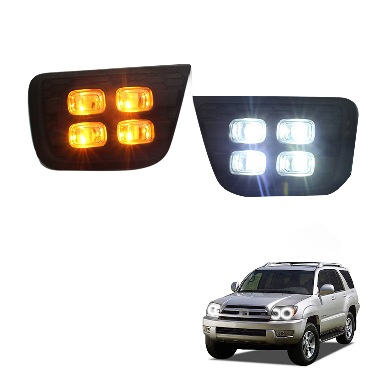 Spedking 2006-2009 LED Daytime Running Light White/Amber LED Foglamp cover foglight for toyota 4runner