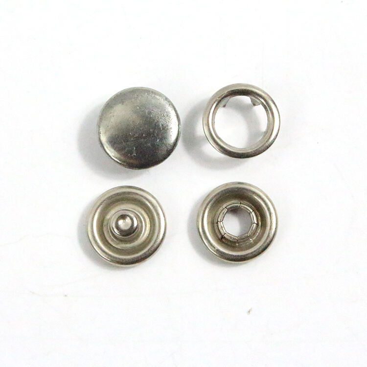 Brass metal hollow 4parts prong snap button for clothes