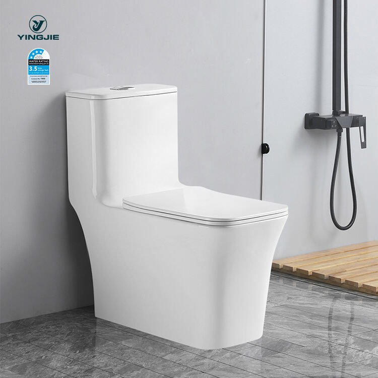 Made in China ceramic Modern style sanitary ware bathroom s trap/p trap water closet toilet bowl washdown one piece toilet details