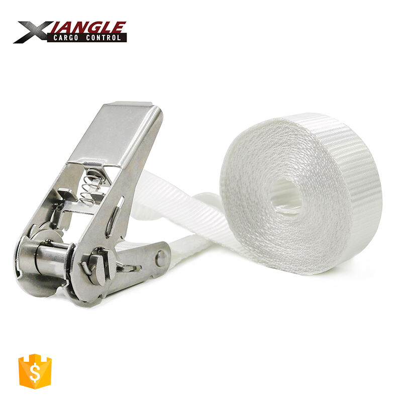 1 inch 800kgs High Robust 304/316 Stainless Steel Ratchet Buckle Cargo Load Securing Ratchet Lashing strap factory