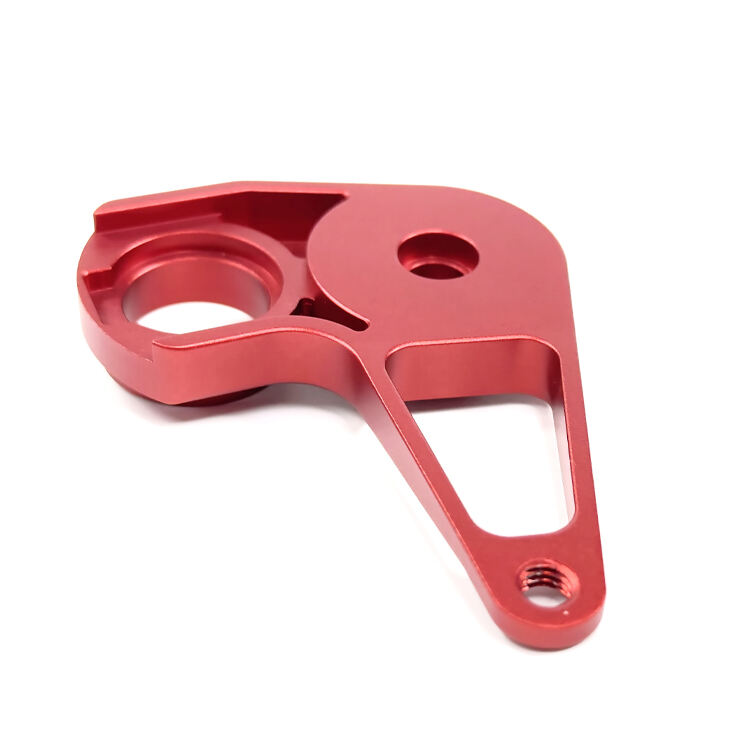 Precision CNC Machined Component with Vibrant Red Oxidation Finish for Enhanced Durability and Aesthetic Appeal details