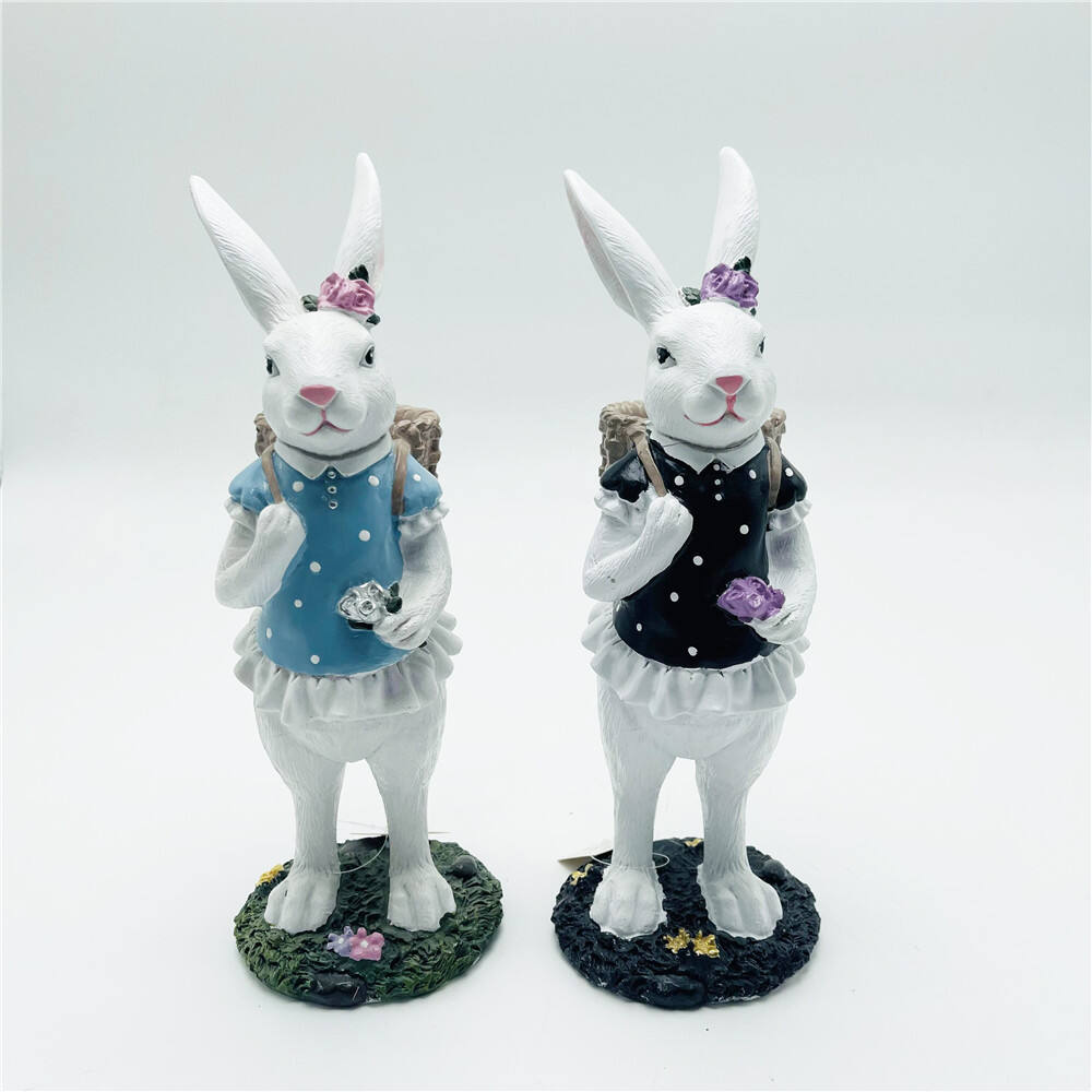 Eastern Decorations Polyresin Standing Bunny Table Top Decoration For Home Table Easter Rabbit Craft Gifts for Spring manufacture