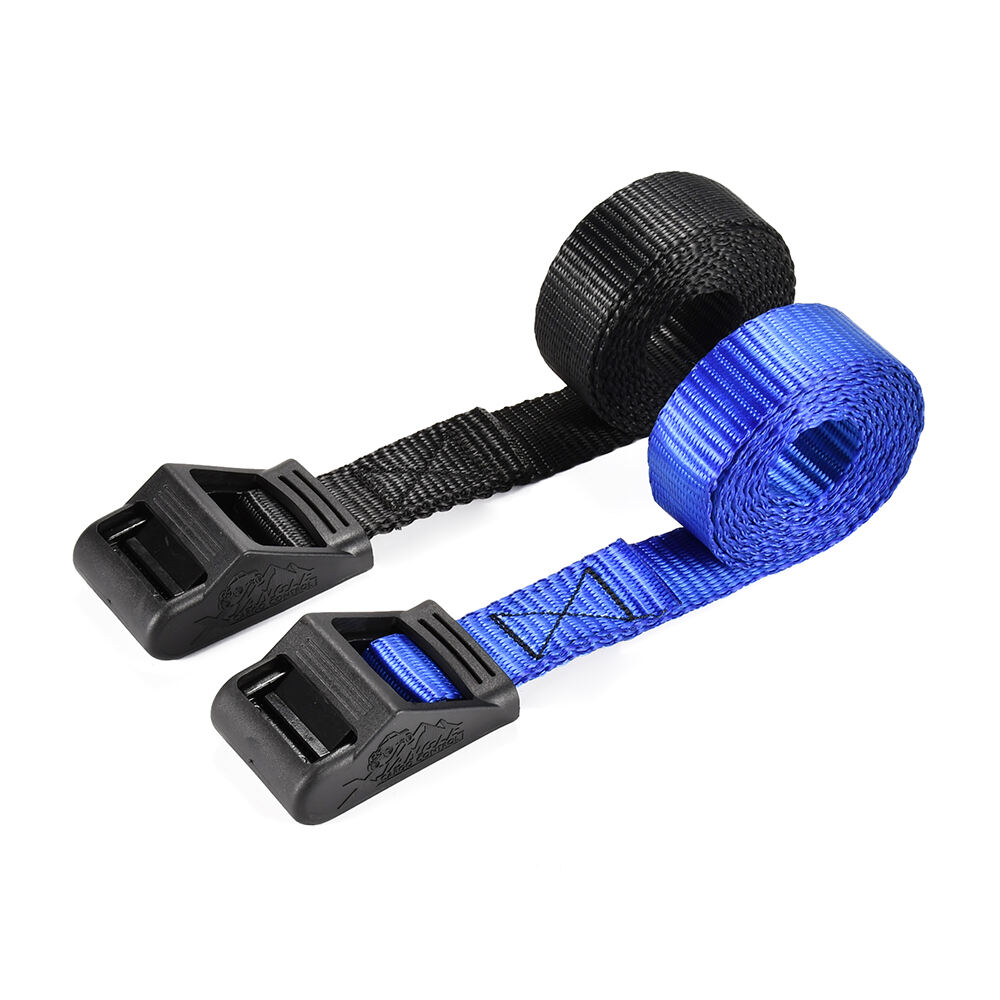 2023 New 1 inch 450kg rubber padded cam buckle tie down strap for sup kayak car roof rack factory