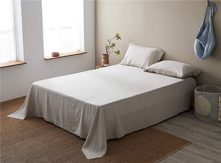 Stone Washed 100% Natural Pure Linen Flax Fiber Linen Bedding Bed Sheet set supplier