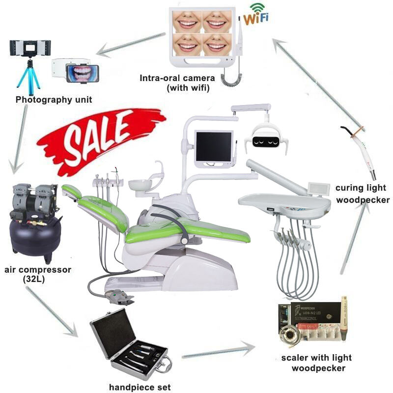 High efficiency dental unit chair  dental equipment with oral camera endoscope dental unit full set factory