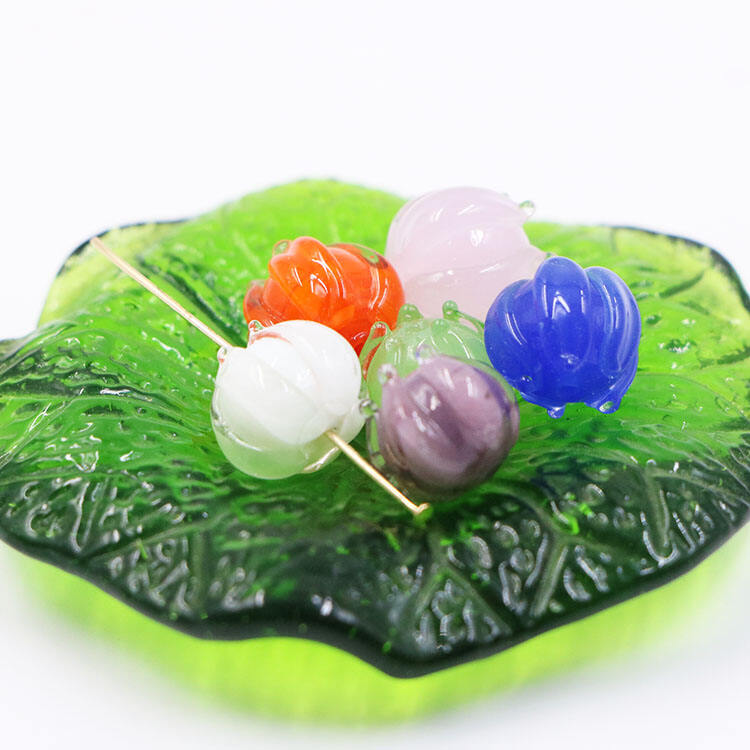 8mm Fashion Hollow Blown Handmade Murano Glass Fusing Hanging Luminous Beads for Jewelry Hole Beads manufacture