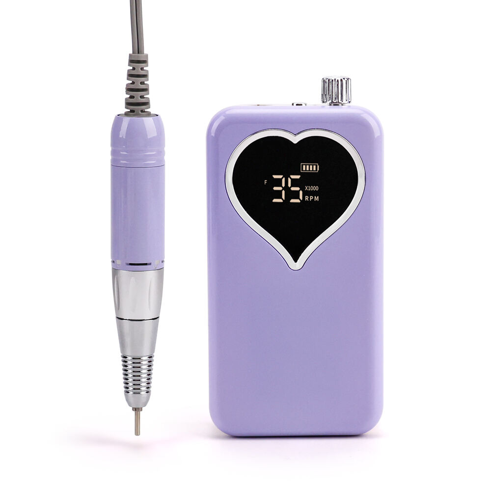 SN357 Carbon Brush Motor Heart Shape Rechargeable Polish Nail Drill with Adjustable Speed for Salon Home