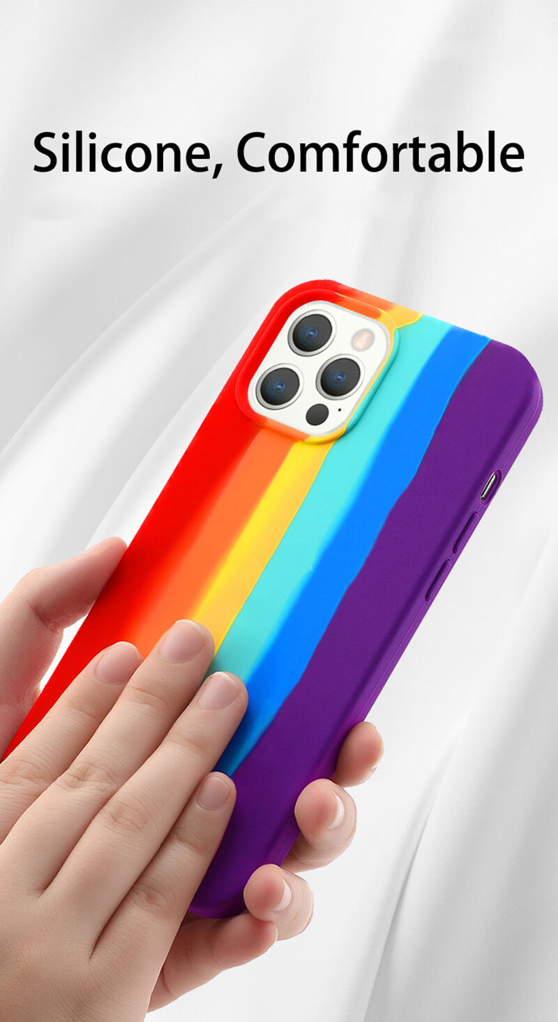 Laudtec Original Liquid Silicone Rainbow Case For iPhone All-inclusive Silicone Case iPhone 11 12 13 Pro Max manufacture