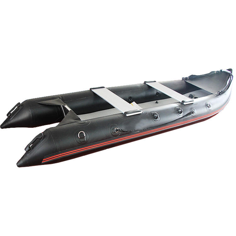 4.3m black fishing boat kaboat 430 3 people inflatable boat for lake river sea kayak factory