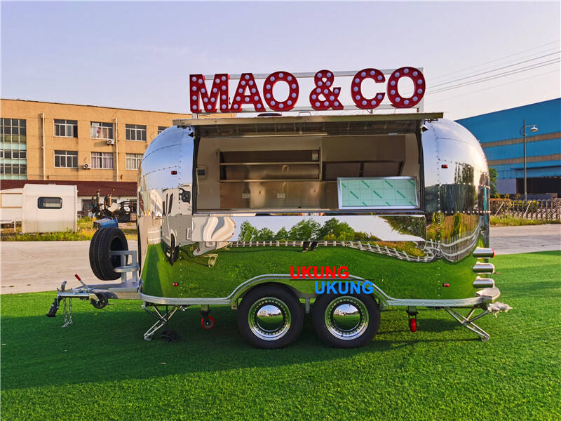 UKUNG fully equipped food trailer electric with bathroom food trailer crepe coffee van food trailer supplier