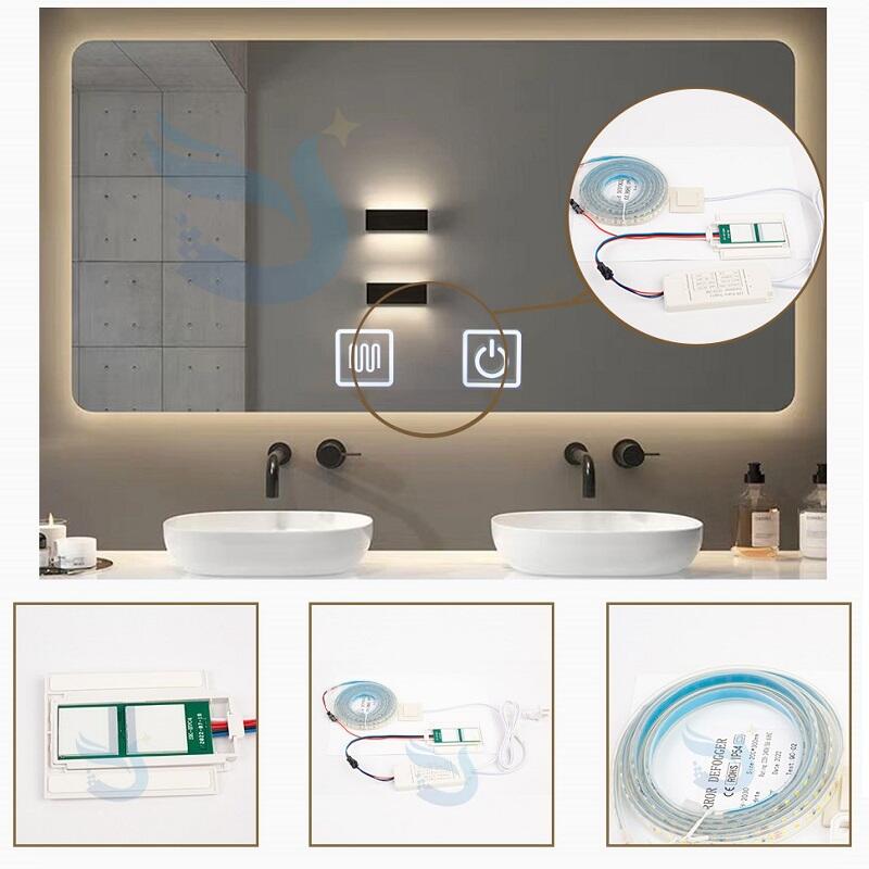 Best Quality 12v Led Lights Dimmer Mirror Touch Sensitive On/off Led Light Switch For Bathroom supplier