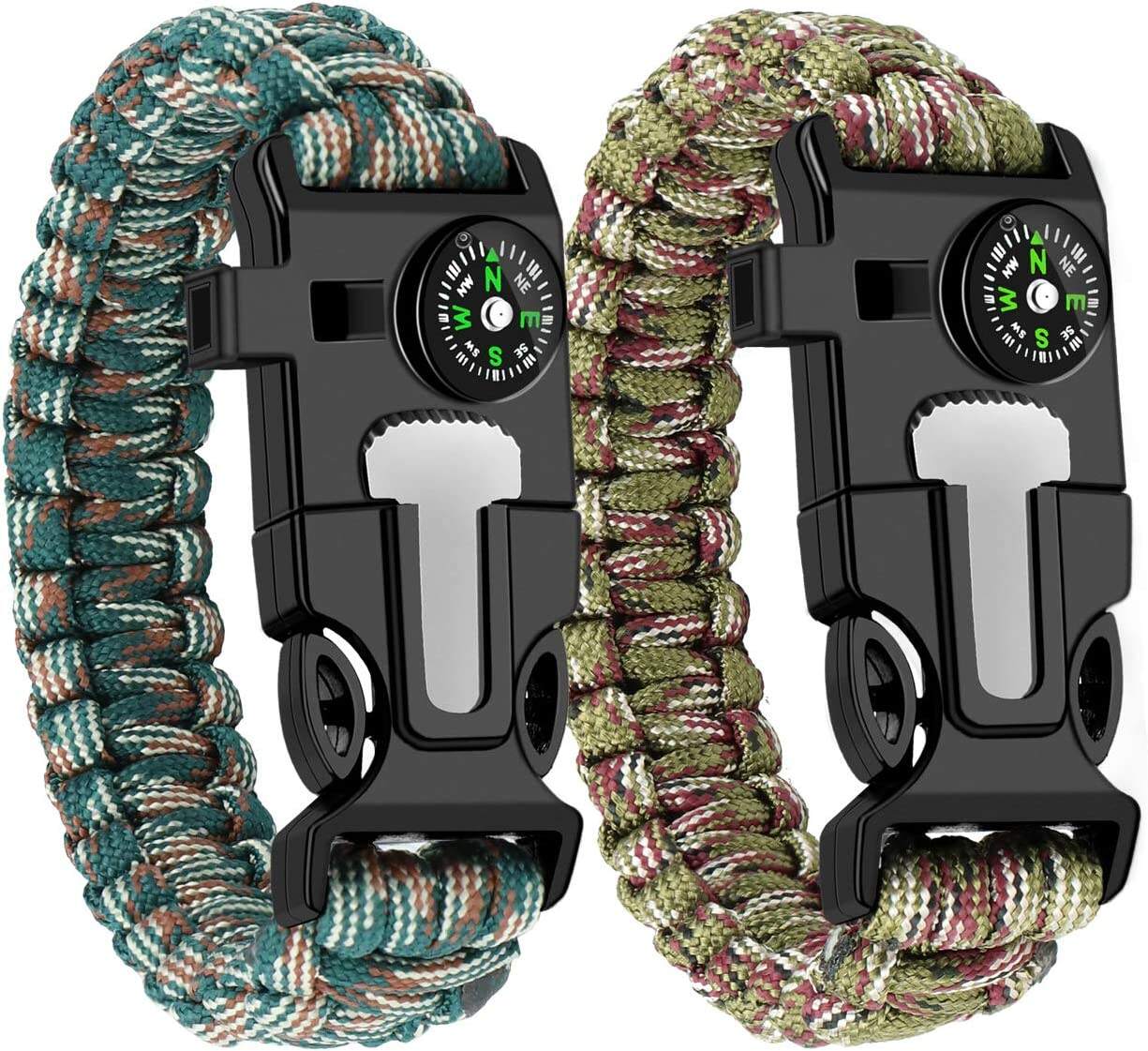 Anthrive Adjustable Paracord Survival Bracelet With Fire Starter Loud Whistle Perfect for Hiking Camping Fishing and Hunting details