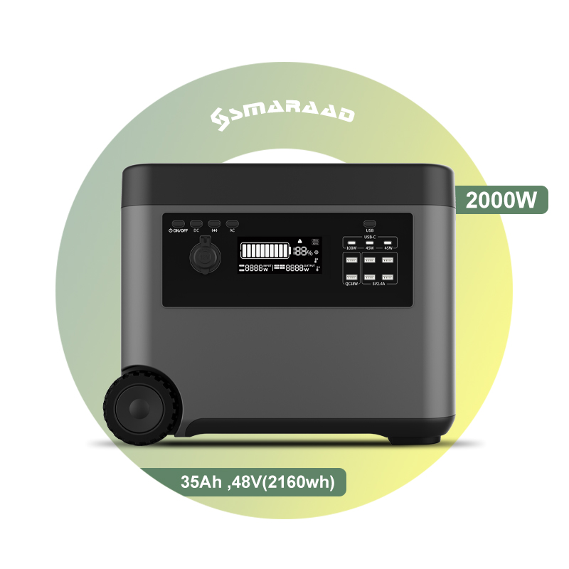 Portable energy storage lithium battery with pulley rod 2160W